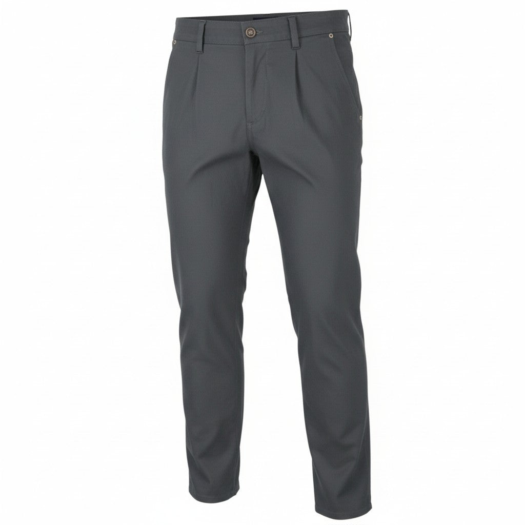 HARMONT & BLAINE Men Trousers 46 W32 Grey Narrot Fit Pleated Zip Fly Chino