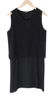 MAISON SCOTCH Women Dress M Black Layered 2in1 Sleeveless Round Neck Pull On