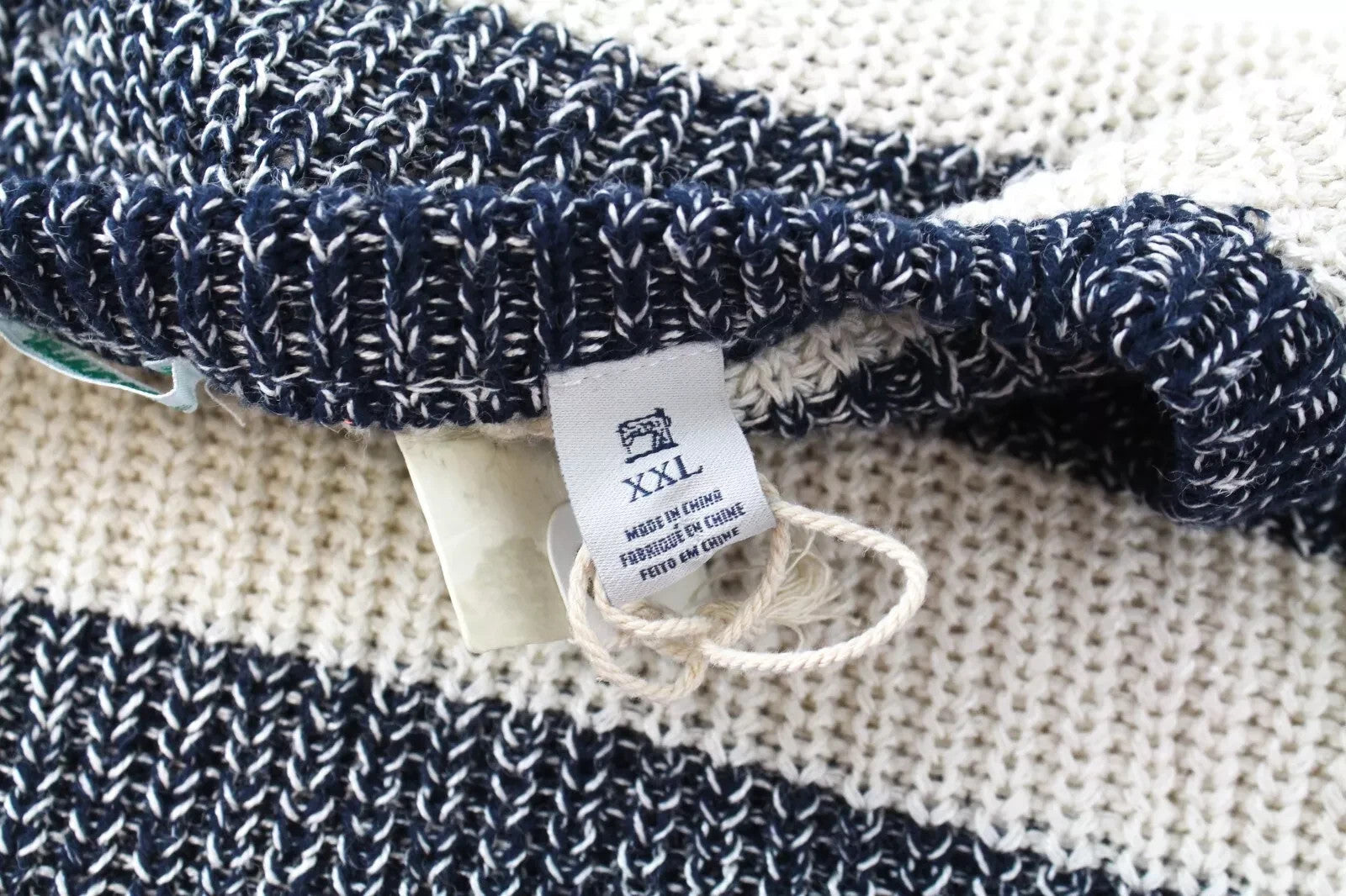 SCOTCH & SODA Ams Couture Men Jumper 2XL Beige Stripe Knit Cotton Blend Sweater