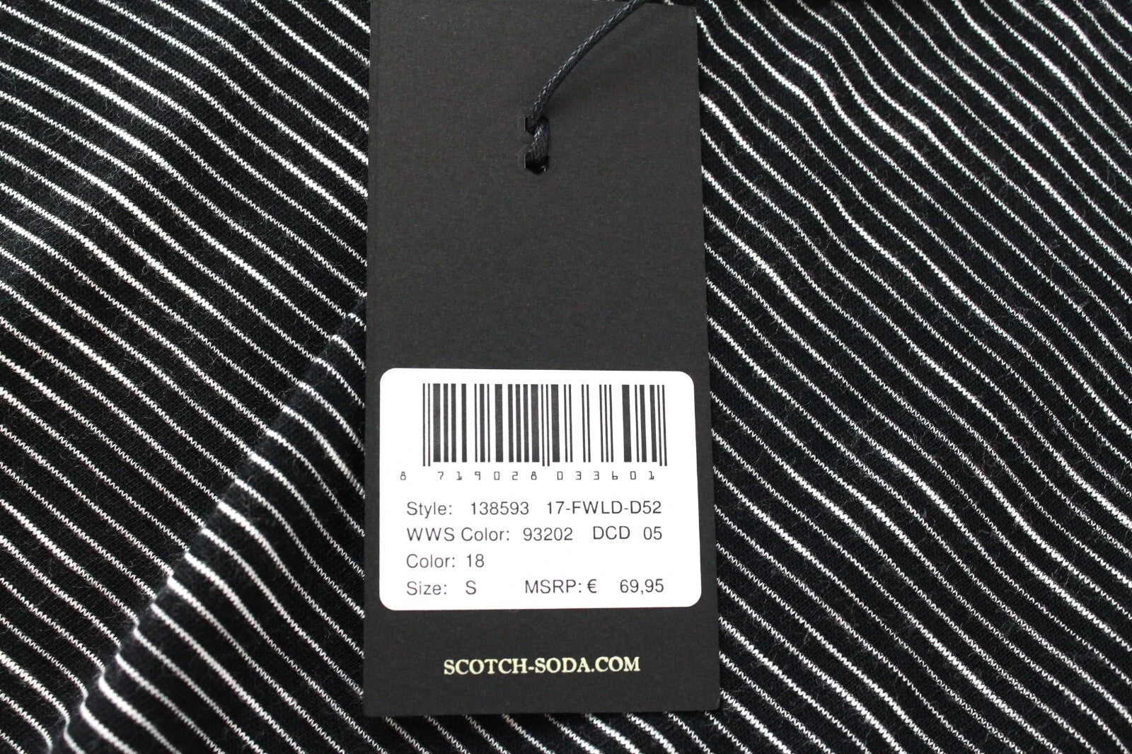 SCOTCH & SODA Ams Blauw Women T-Shirt S Black Cotton Blend Stripes Sleeveless
