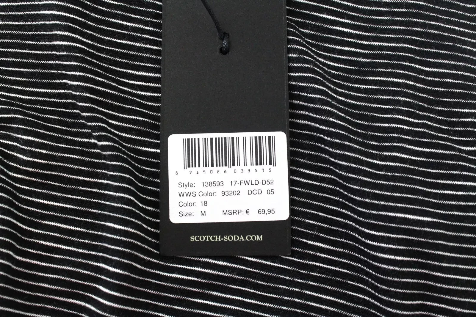 SCOTCH & SODA Ams Blauw Women T-Shirt M Black Cotton Blend Sleeveless Stripes