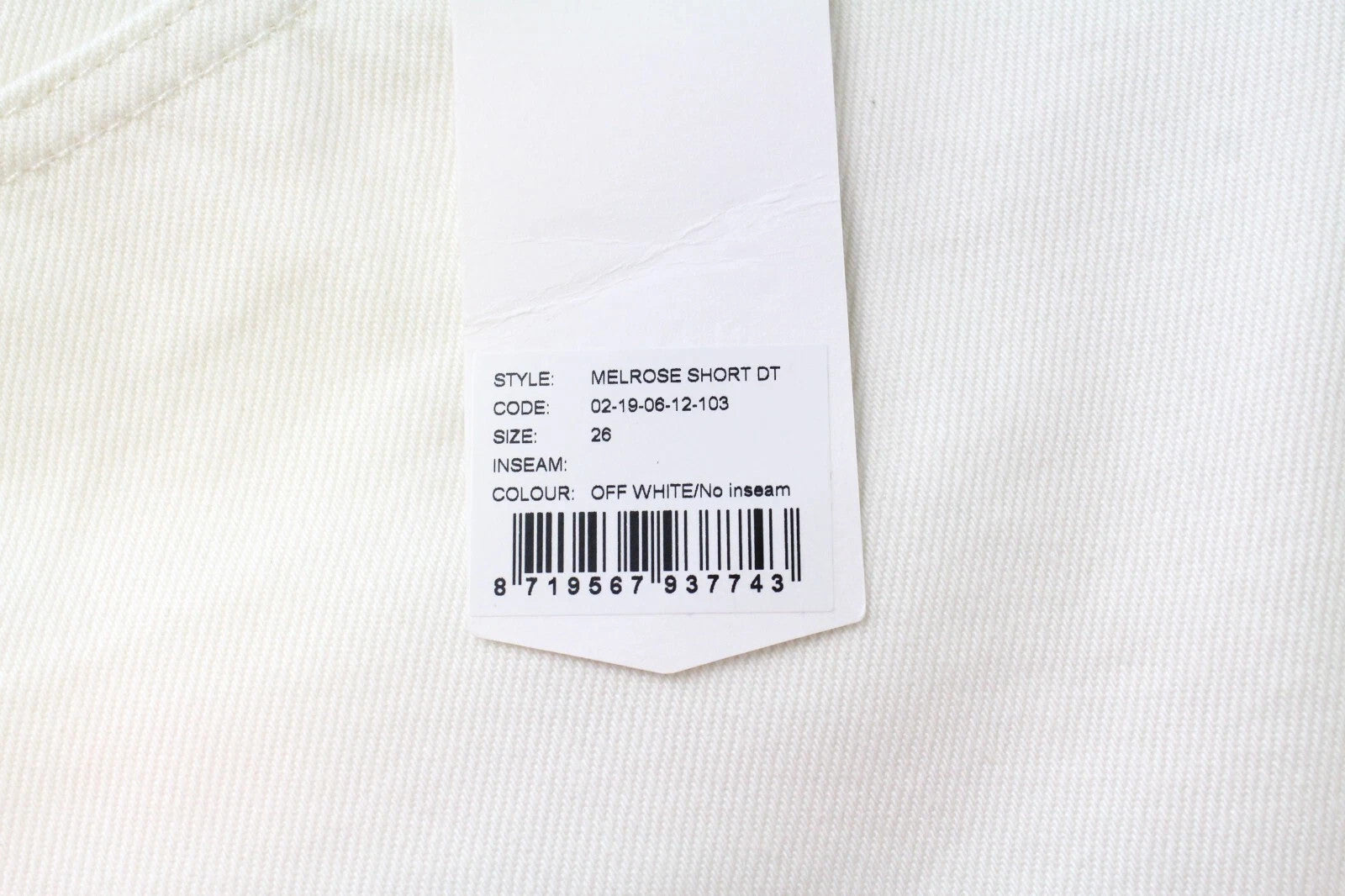 DENHAM Melrose Women Shorts W26 Off-White Pure Cotton Button-Fly Denim