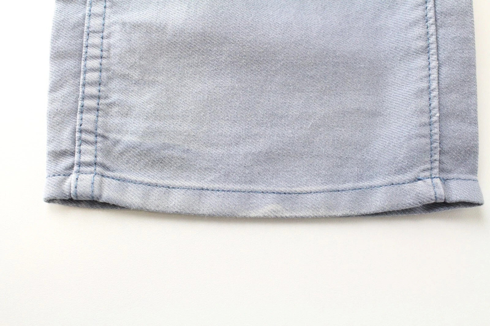 DENHAM Bonnie Women Trousers W22/L28 Blue Wide Fit Linen Cotton Paint Stain