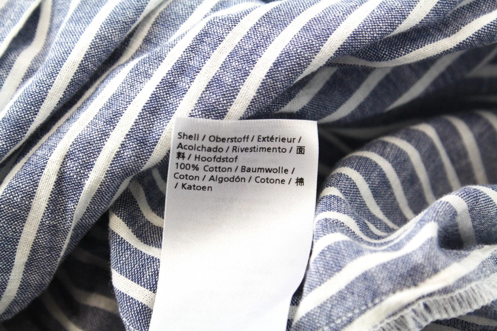 DENHAM Ellen Women Dress XS Blue Pure Cotton Striped Short Sleeved Half-Button