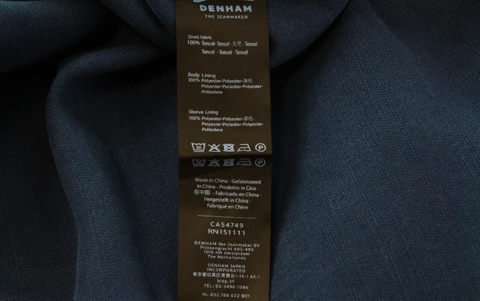 DENHAM Women Coat XS Blue Double-Breasted Summer Trench Belted Lightweight