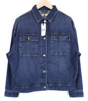 DENHAM Century Trucker Women Jacket S Blue Washed Cotton Embroidered Logo Denim