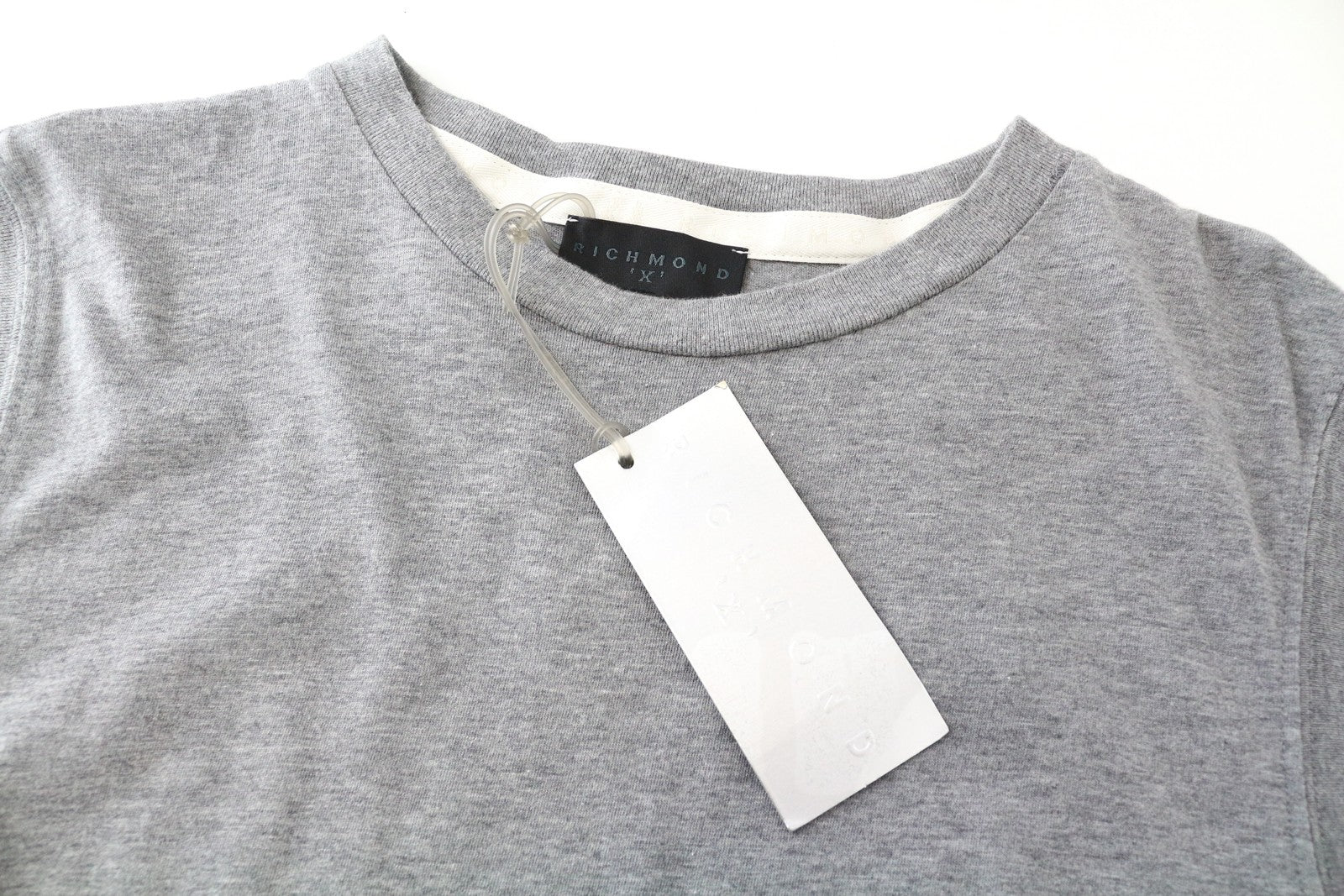 RICHMOND X Men T-Shirt L Sleeveless Printed Back Melange Grey Crew Neckline