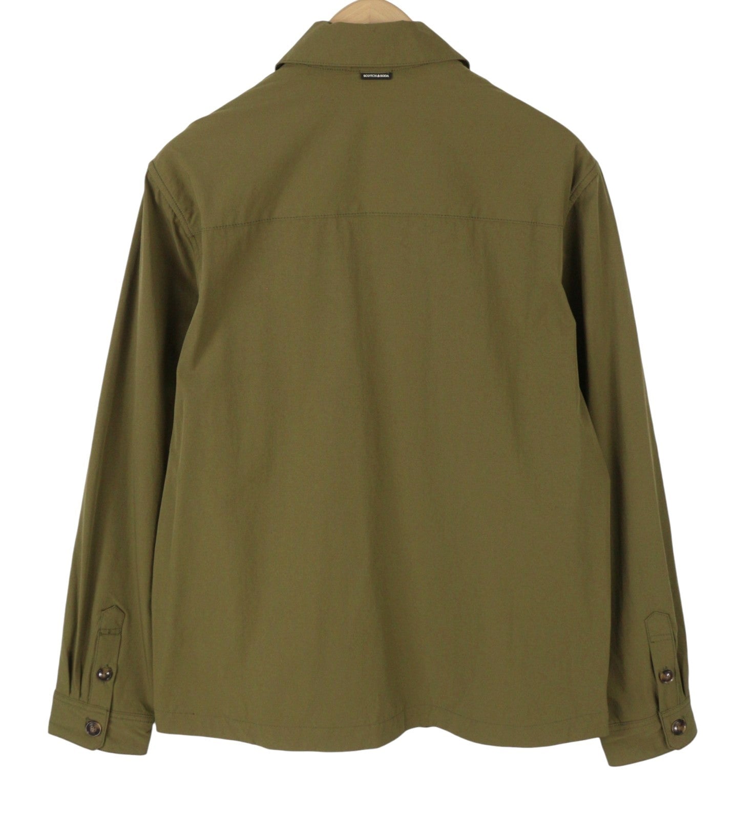 SCOTCH & SODA Men Jacket M Military Green Patch Pockets Overshirt Lightweight