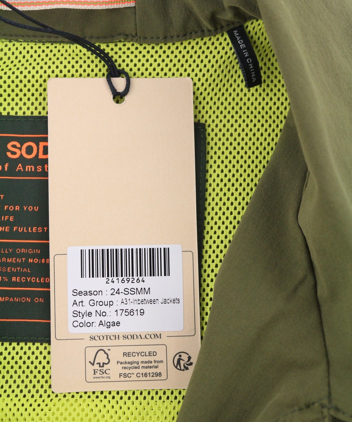 SCOTCH & SODA Men Jacket M Military Green Patch Pockets Overshirt Lightweight