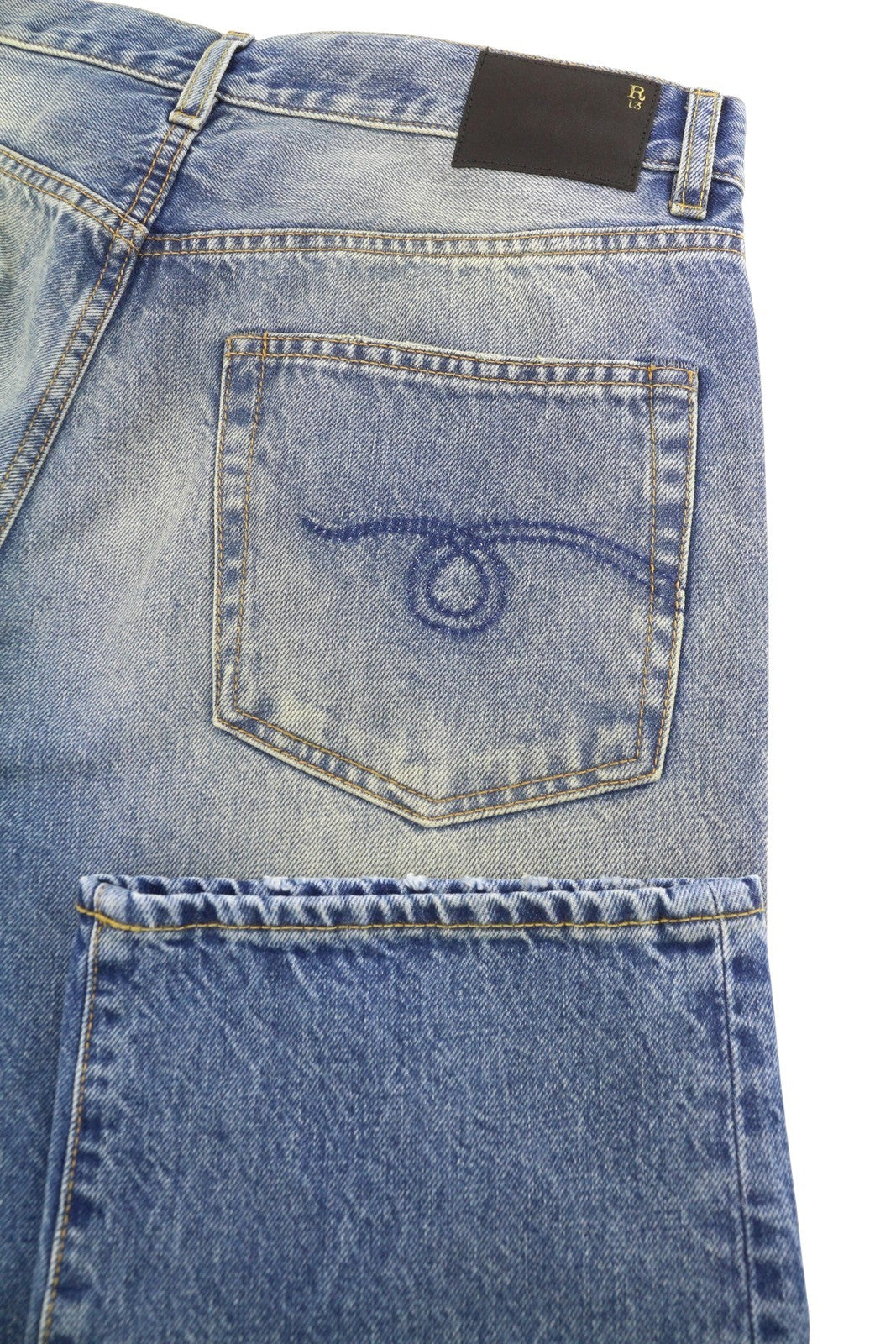 R13 Boyfriend Women Jeans 29 Jasper Cropped Whiskers Faded Blue SS26
