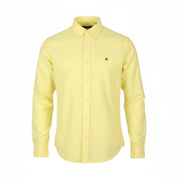 SCOTCH & SODA Men Shirt M Yellow Cotton Regular Fit Button-Down Neck Casual