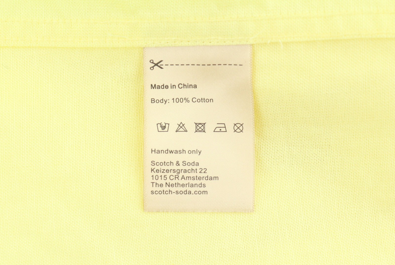 SCOTCH & SODA Men Shirt M Yellow Cotton Regular Fit Button-Down Neck Casual