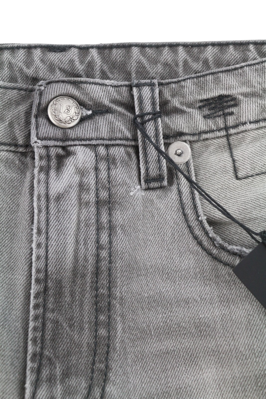 R13 Joan Cropped Flare Women Jeans 27 Ashen Black Whiskers Faded Zip SS26