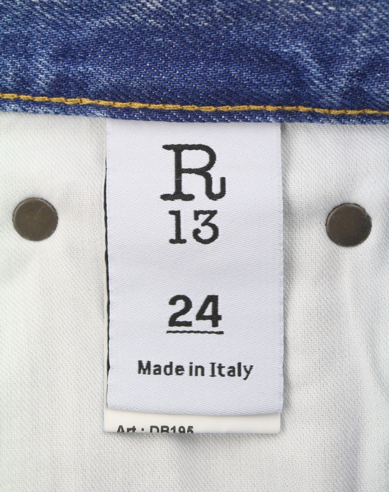 R13 Boyfriend Women Jeans 24 Jasper Cropped Whiskers Faded Blue SS26
