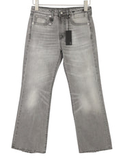 R13 Joan Cropped Flare Women Jeans 25 Ashen Black Whiskers Faded Zipper SS26