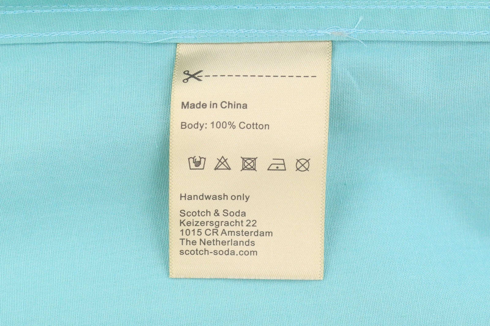 SCOTCH & SODA Men Shirt M Blue Cotton Slim Fit Button-Up Spread Collar
