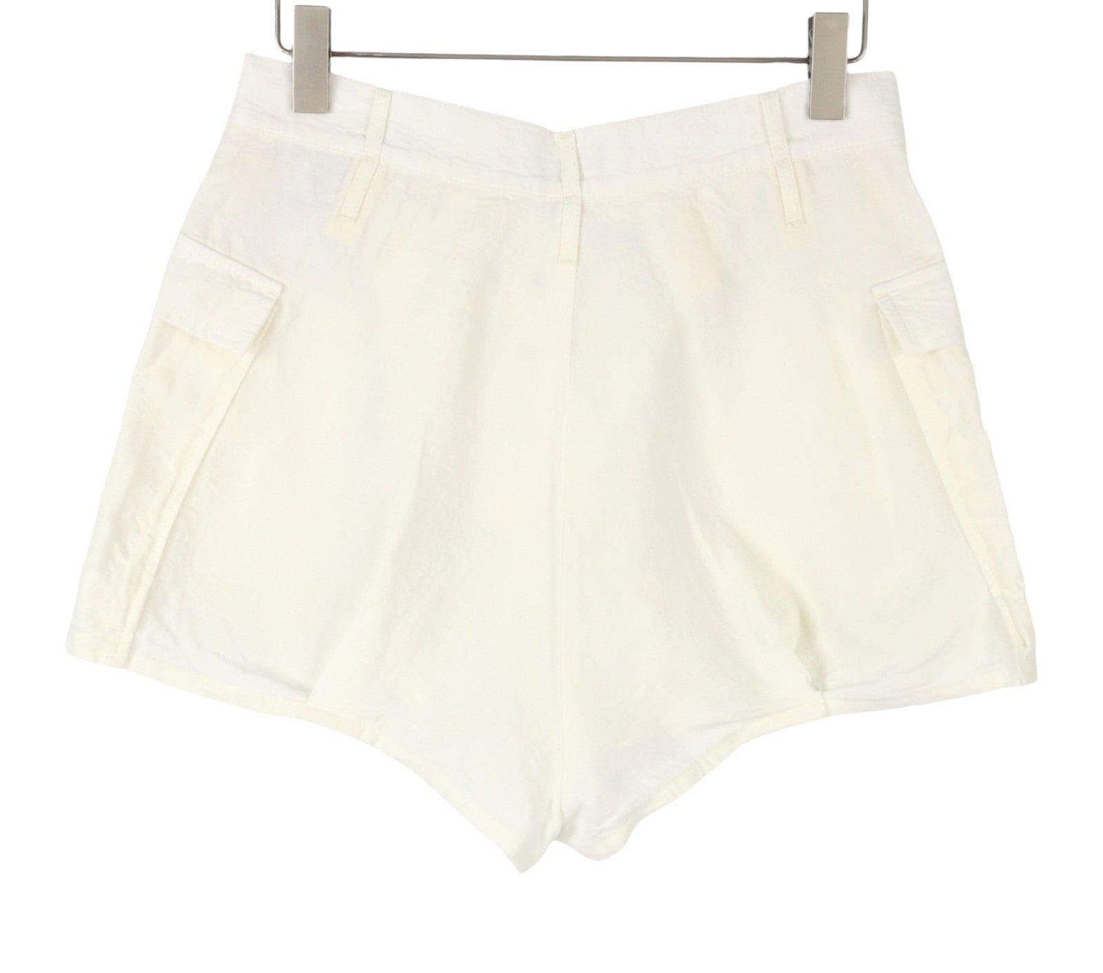 R13 Bubble Skort Women Shorts 28 White Linen Patch Pockets Button SS26