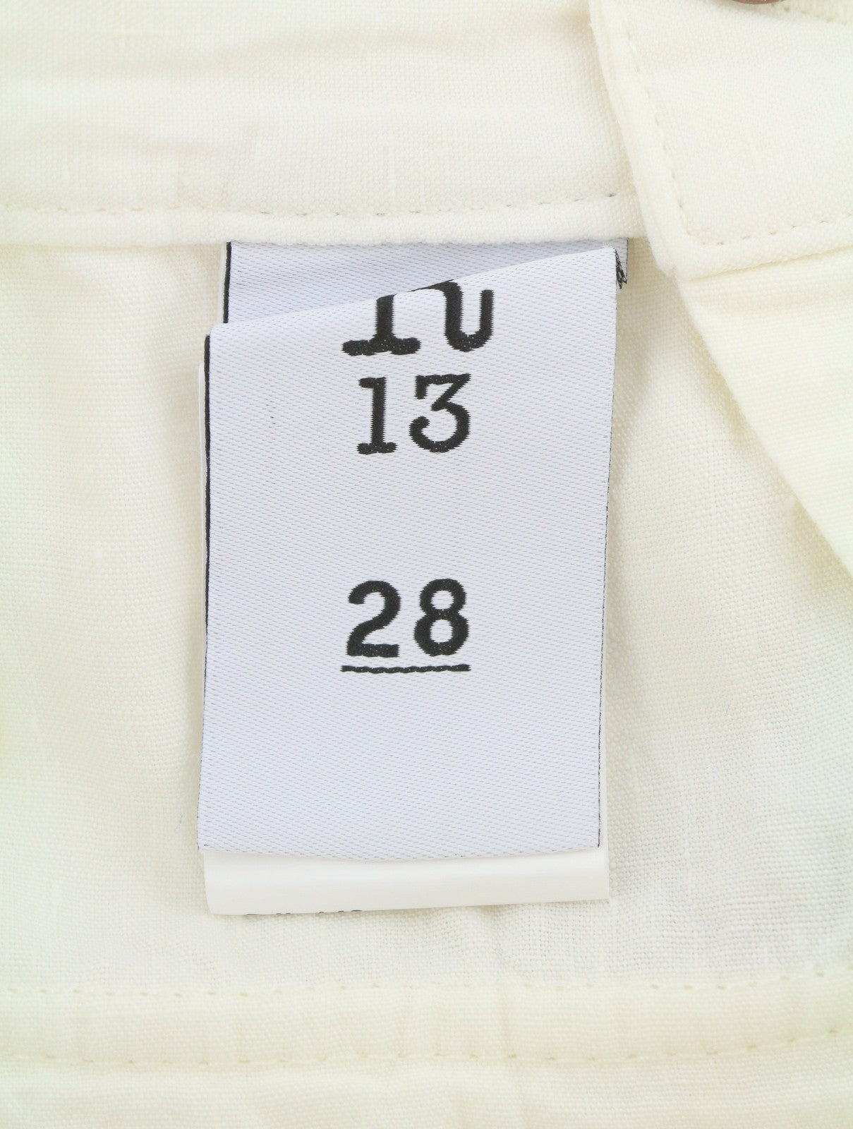 R13 Bubble Skort Women Shorts 28 White Linen Patch Pockets Button SS26
