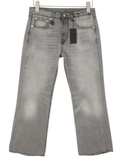 R13 Joan Cropped Flare Women Jeans 27 Ashen Black Whiskers Faded Zipper SS26
