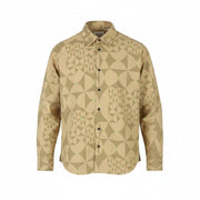 SCOTCH & SODA Men Jacket M Beige Patterned Button Spread Overshirt Lightweight