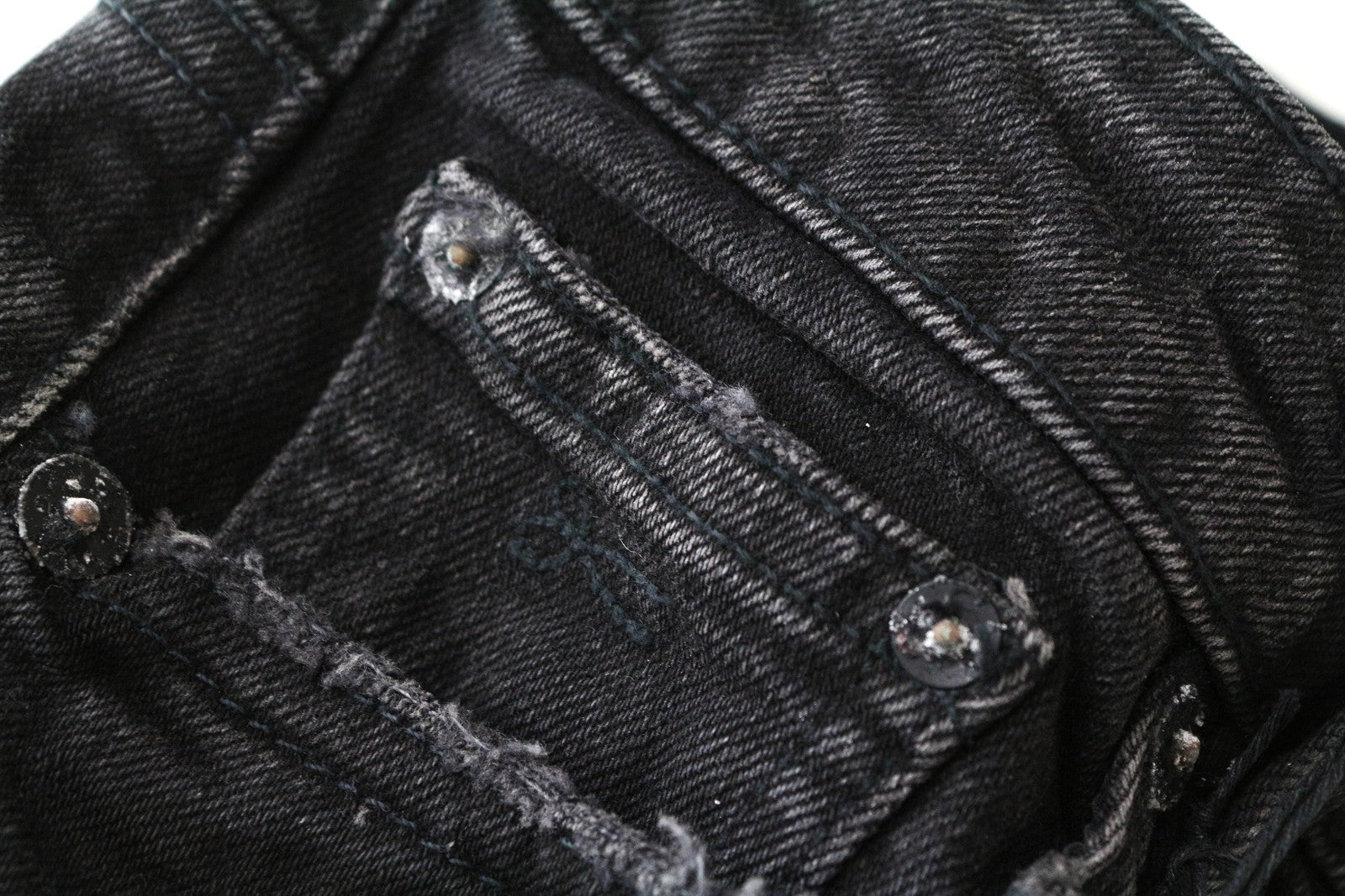 DENHAM Monroe Women Jeans W24/L30 Girlfriend Tapered Distressed Washed Black