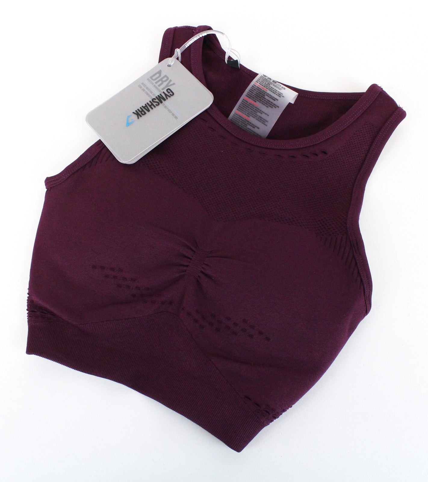 GYMSHARK Women Sport Bra XS Purple Stretch Knitted Sleeveless Gym Activewear