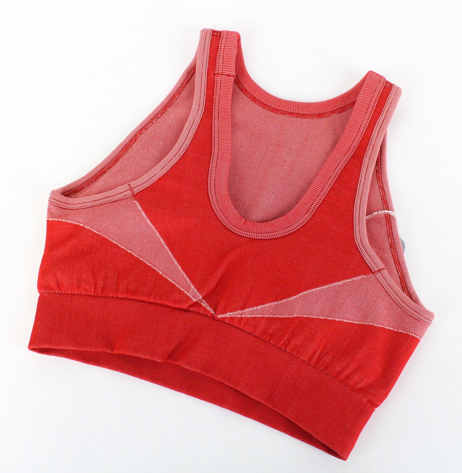 GYMSHARK Turbo Women Sport Bra XS Red Stretch Seamless Logo Activewear Gym