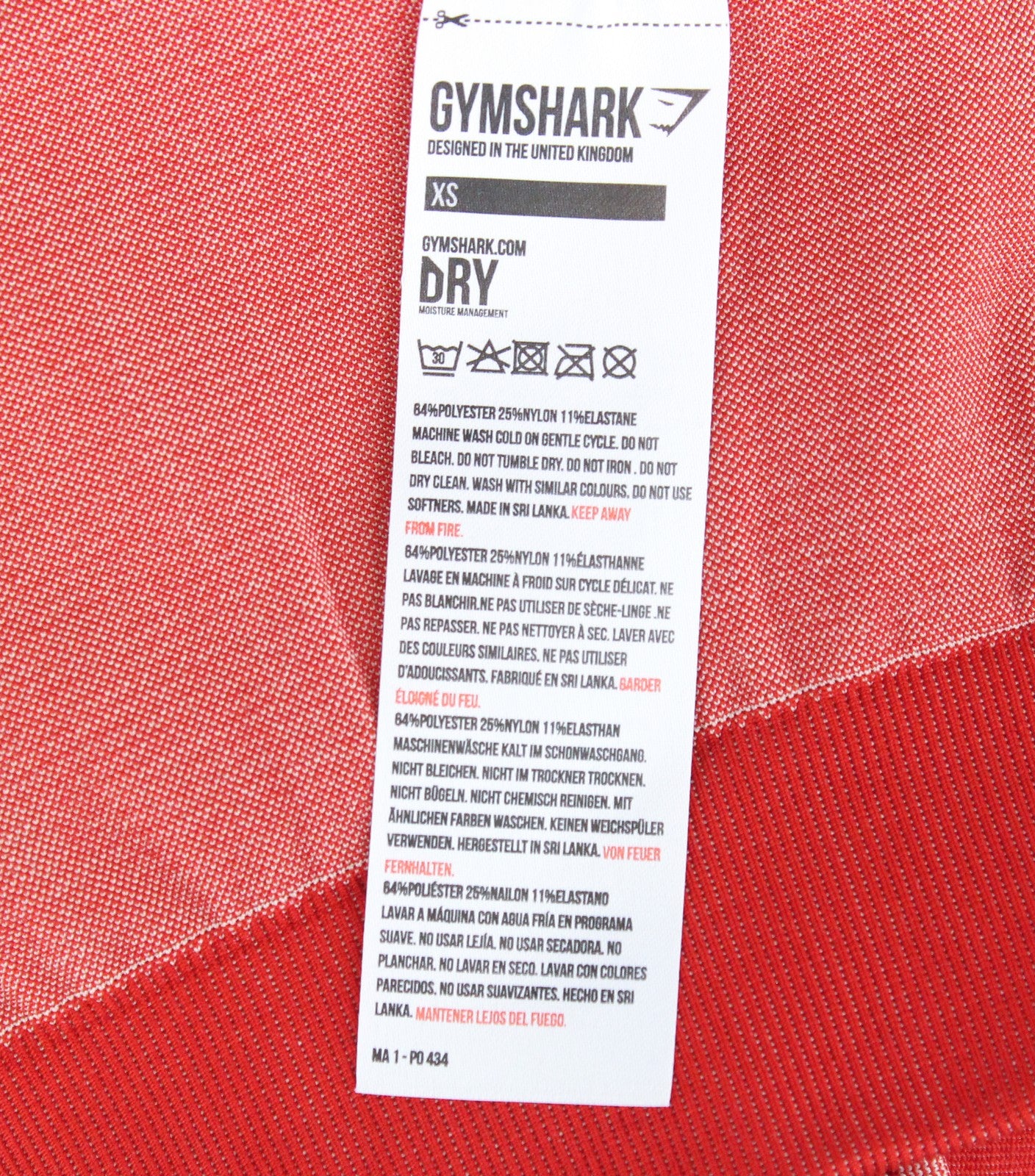 GYMSHARK Turbo Women Sport Bra XS Red Stretch Seamless Logo Activewear Gym