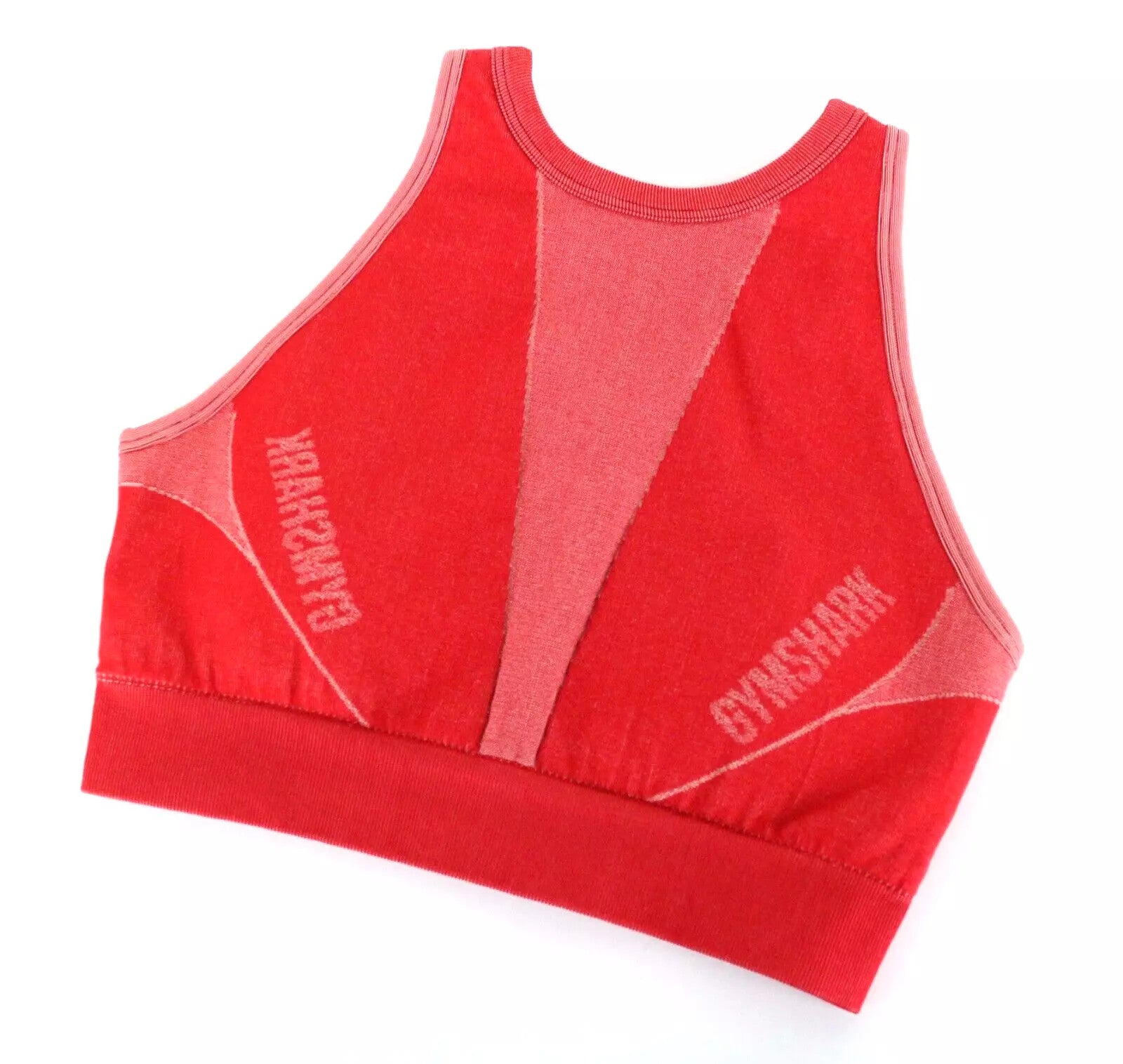 GYMSHARK Turbo Women Sport Bra S Red Stretch Seamless Activewear Sleeveless