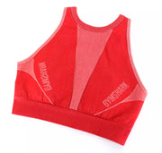 GYMSHARK Turbo Women Sport Bra S Red Stretch Seamless Activewear Sleeveless