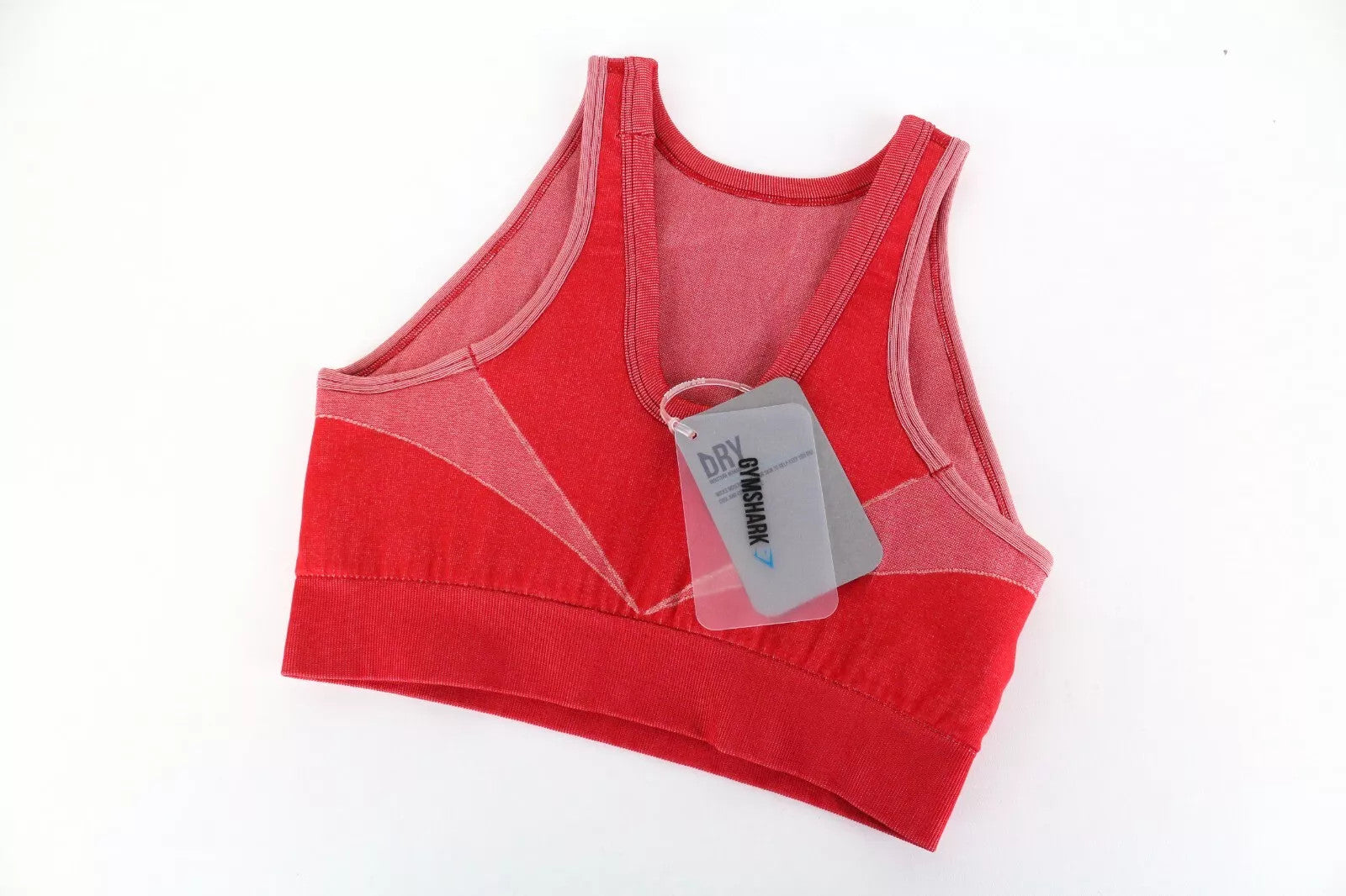 GYMSHARK Turbo Women Sport Bra S Red Stretch Seamless Activewear Sleeveless