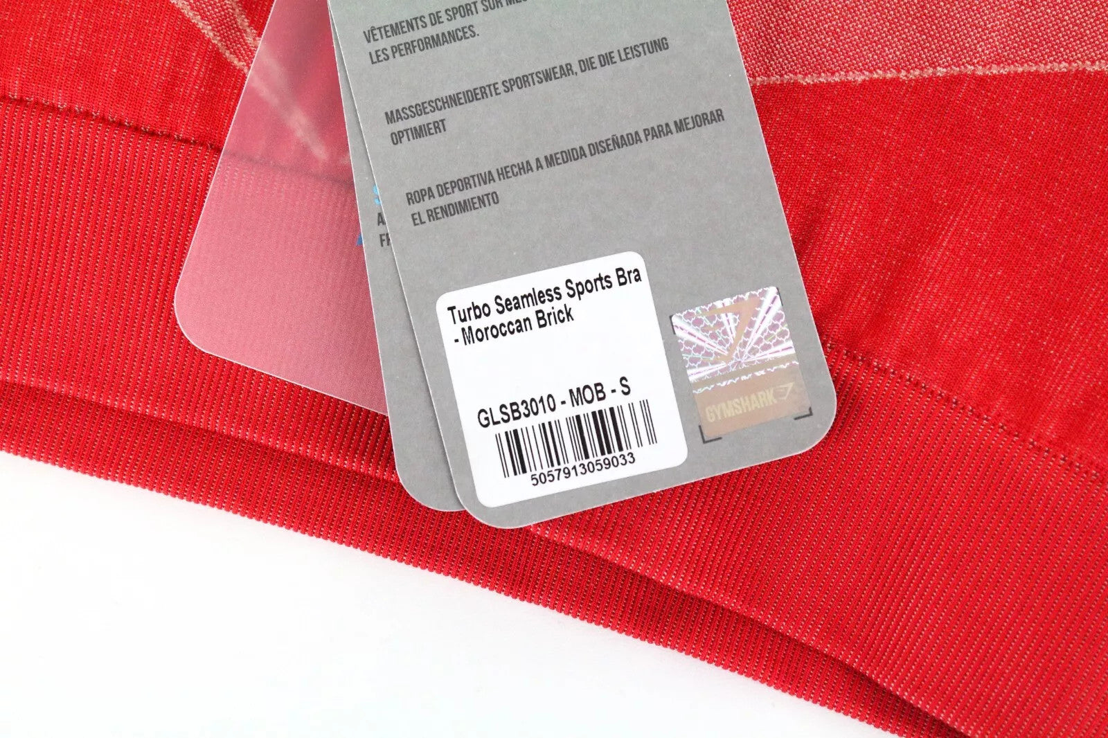 GYMSHARK Turbo Women Sport Bra S Red Stretch Seamless Activewear Sleeveless