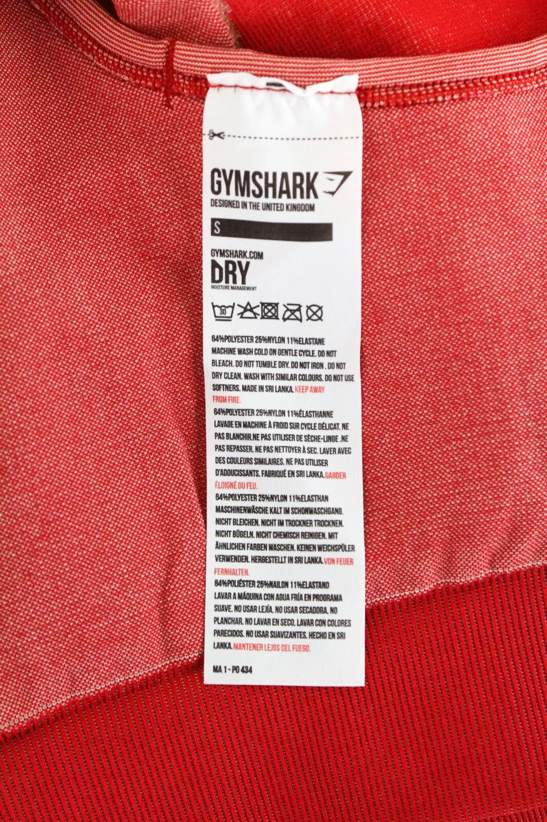 GYMSHARK Turbo Women Sport Bra S Red Stretch Seamless Activewear Sleeveless