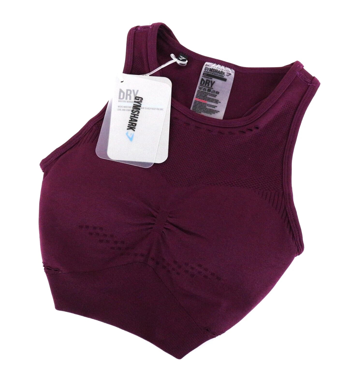 GYMSHARK Women Sport Bra XS Purple Stretch Knitted Sleeveless Activewear