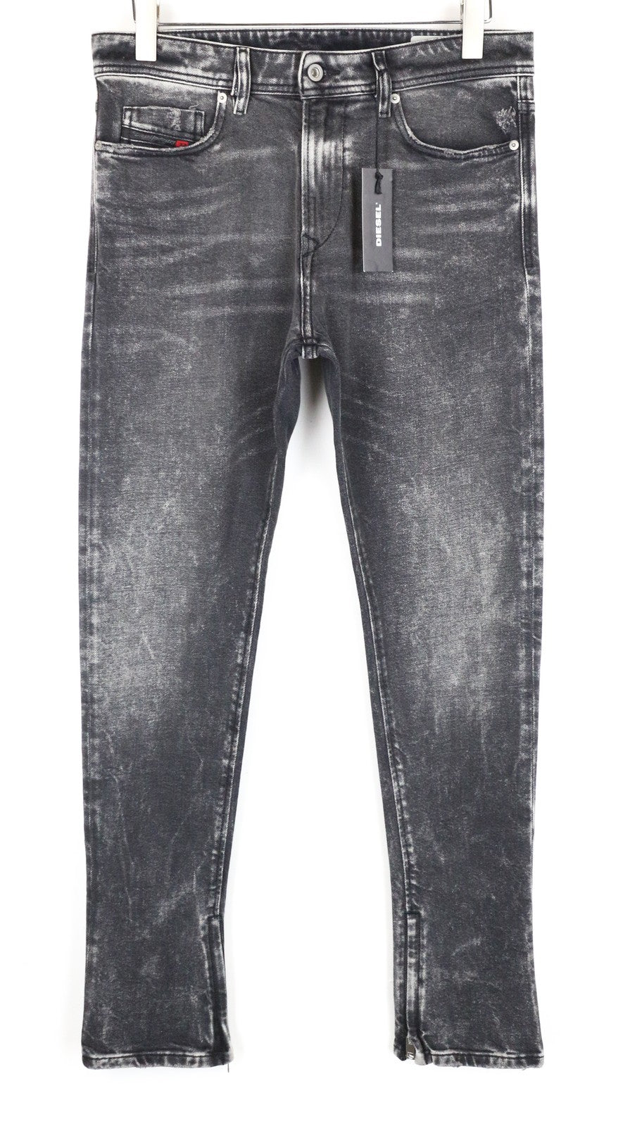 DIESEL Deepzip 084WQ Men Jeans W32/L32 Slim Carrot Grey Cotton Stretch Denim
