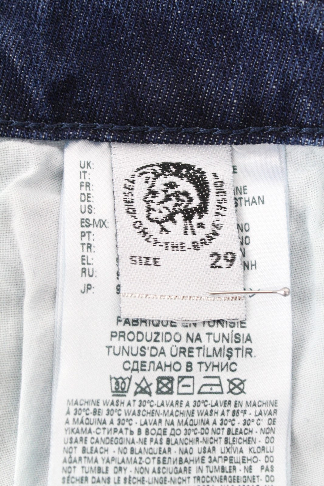 DIESEL D-Bazer 084DD Men Jeans W29/L34 Tapered Fit Washed Cotton Stretch Blue