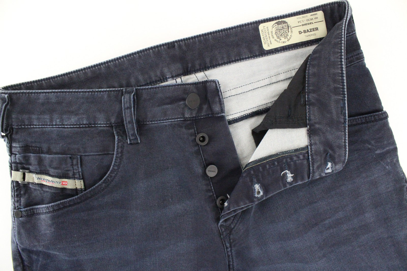 DIESEL D-Bazer 0699P Men Jeans W30/L34 Tapered Fit Denim Cotton Stretch Blue