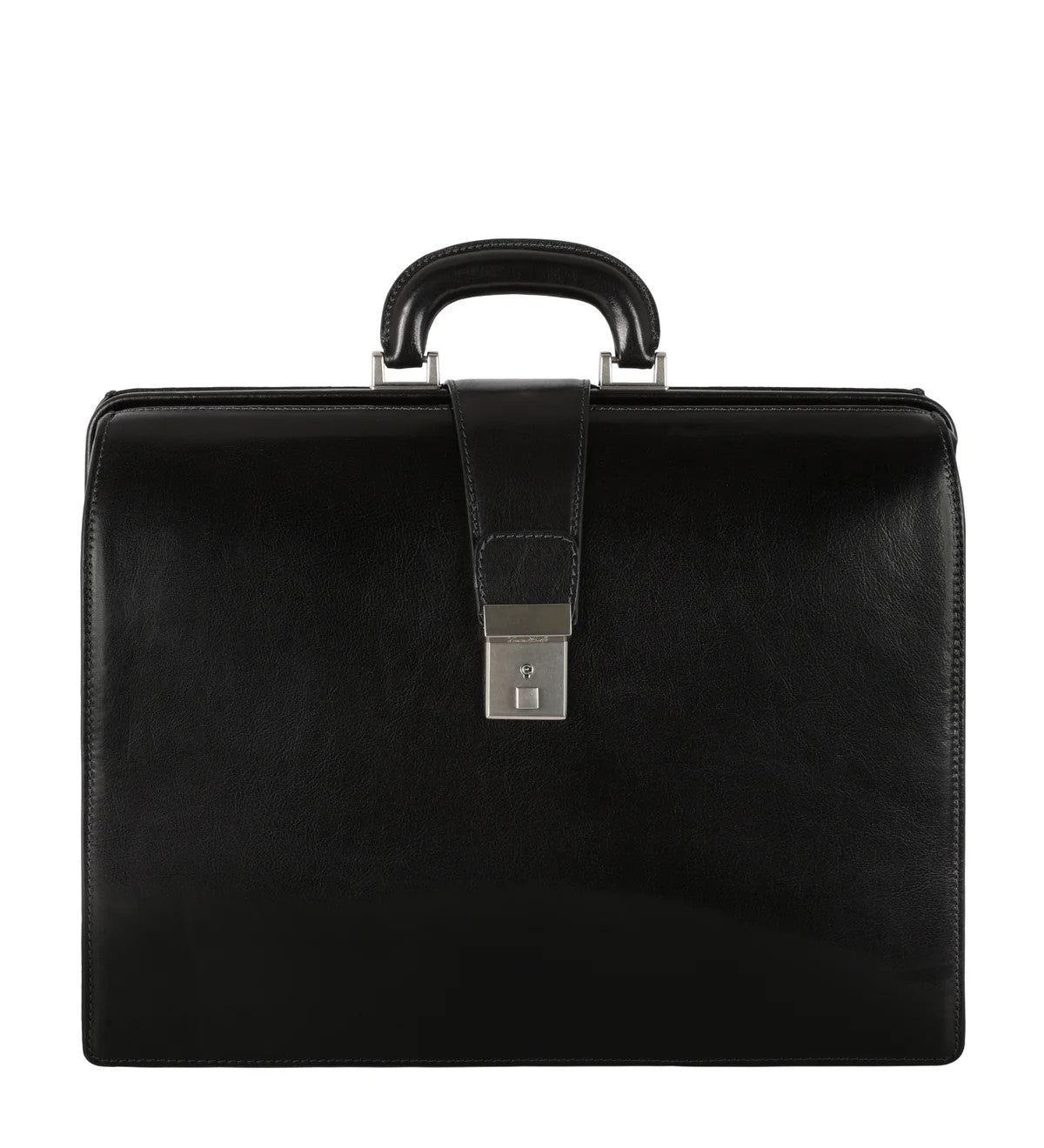 TIME RESISTANCE The Firm Men Briefcase Black Vachetta Leather RRP350