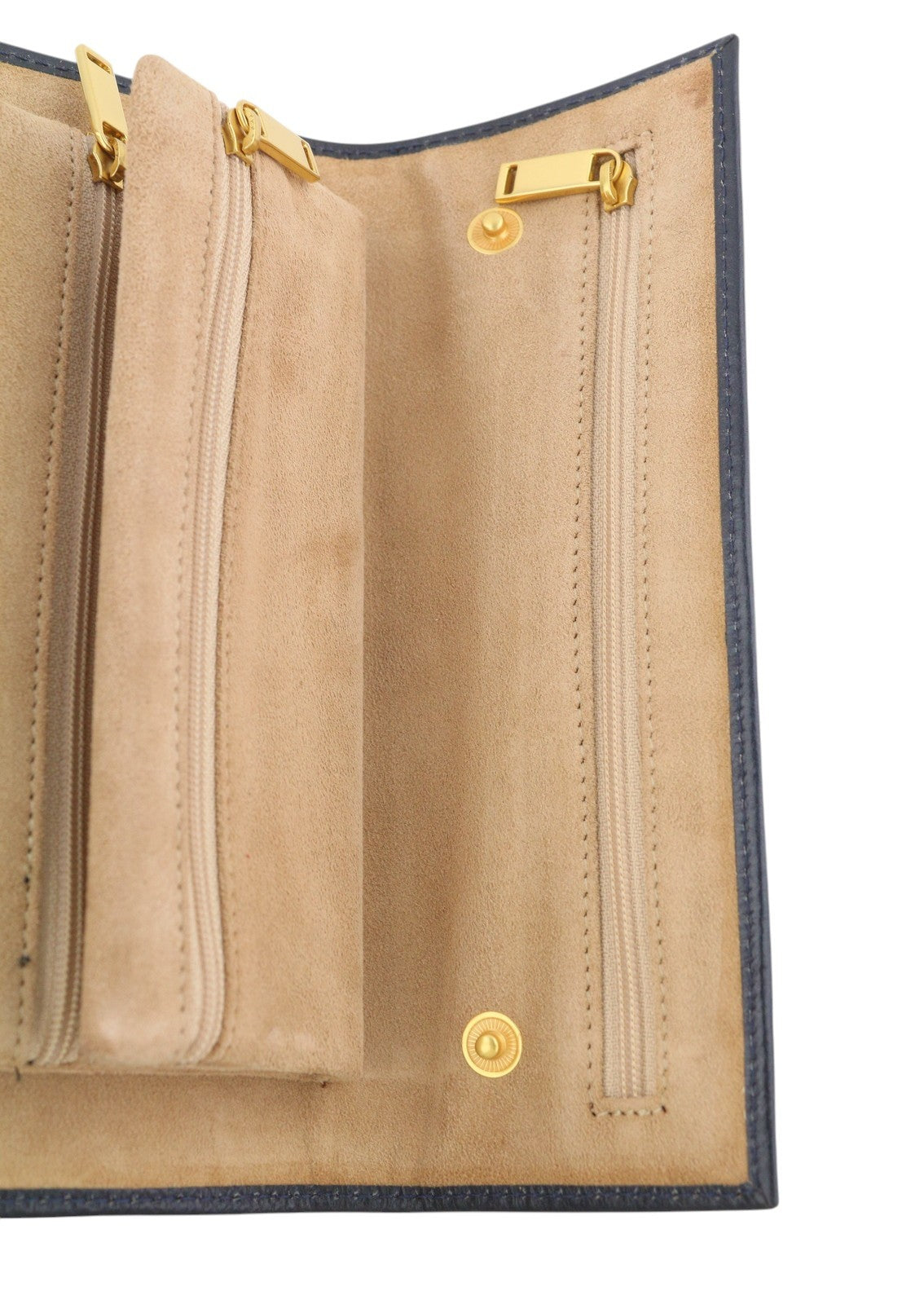 TIME RESISTANCE Madame Bovary Women Jewelry Travel Case Navy Vachetta Leather