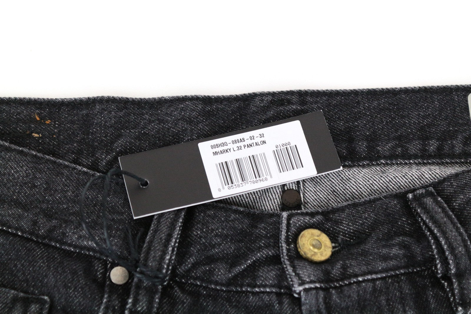 DIESEL Mharky 089AS Men Jeans W32/L32 Grey Pure Cotton Slim Skinny Fit Denim