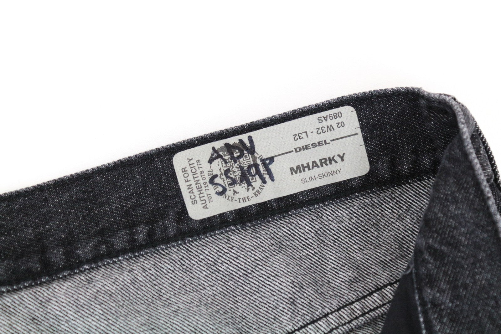 DIESEL Mharky 089AS Men Jeans W32/L32 Grey Pure Cotton Slim Skinny Fit Denim