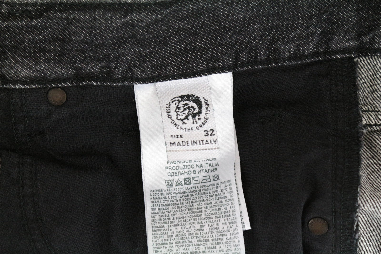 DIESEL Mharky 089AS Men Jeans W32/L32 Grey Pure Cotton Slim Skinny Fit Denim
