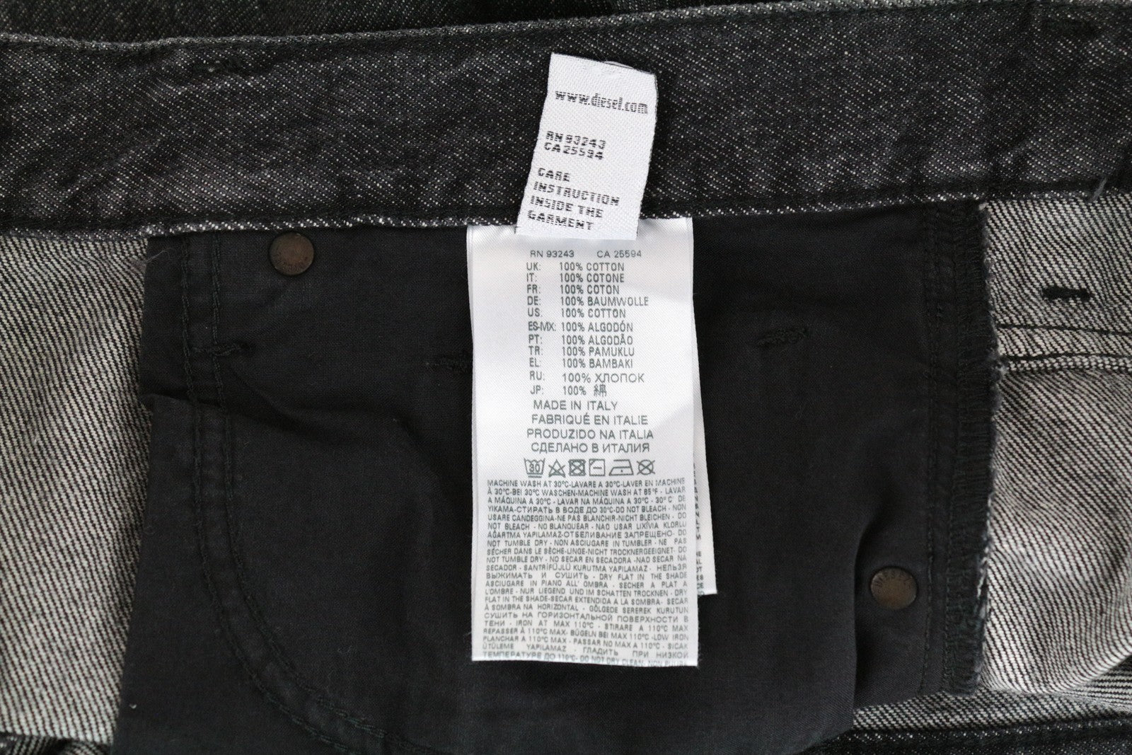 DIESEL Mharky 089AS Men Jeans W32/L32 Grey Pure Cotton Slim Skinny Fit Denim