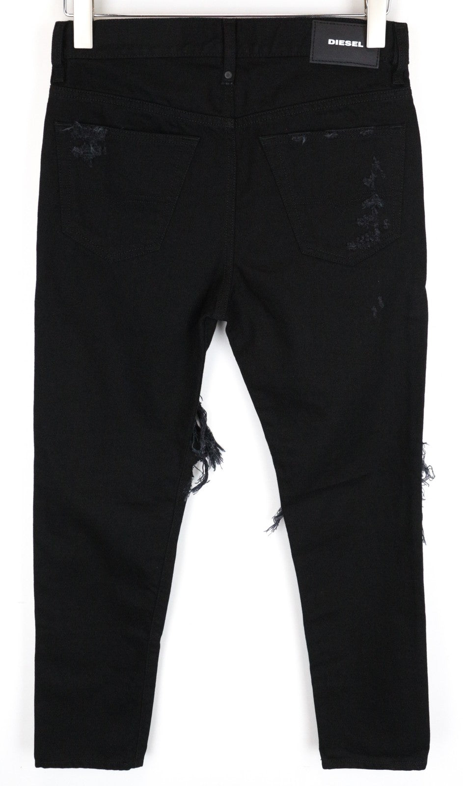 DIESEL Mharky 084WR Men Jeans W27/L30 Black Distressed Cotton Slim Skinny