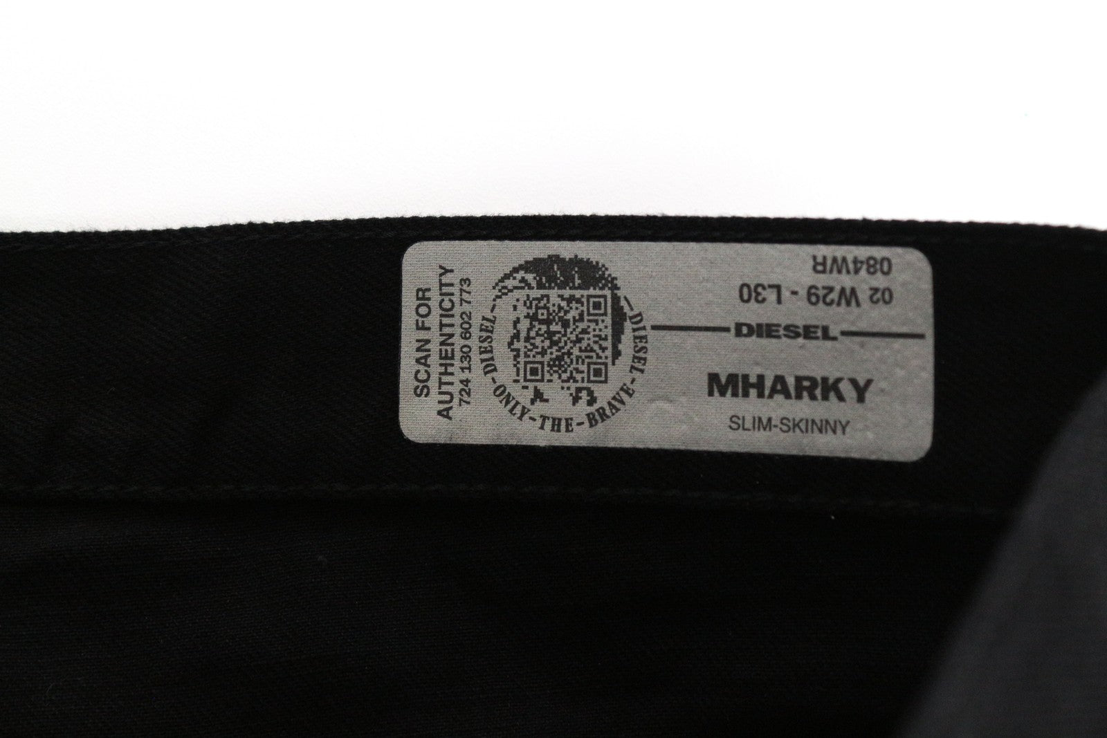 DIESEL Mharky 084WR Men Jeans W29/L30 Black Cotton Slim Skinny Fit Distressed