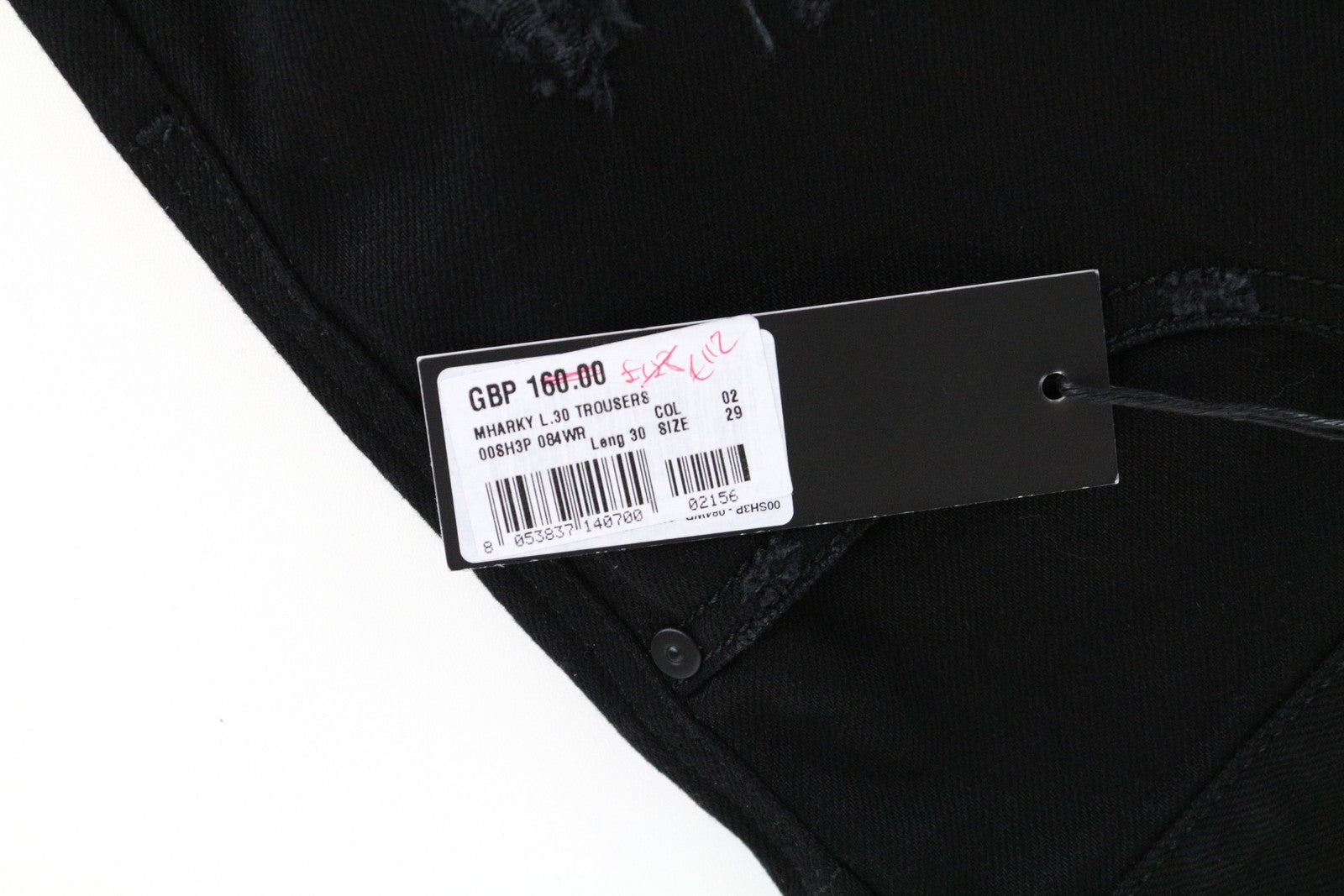 DIESEL Mharky 084WR Men Jeans W29/L30 Black Ripped Denim Cotton Slim Skinny