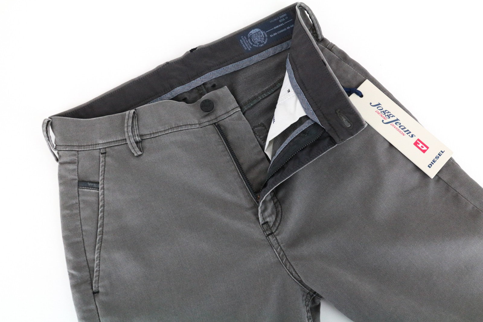 DIESEL Chino-M-NE 0685E Men Jeans W28 Sweat Jogg Slim Fit Grey Stretch Pleat