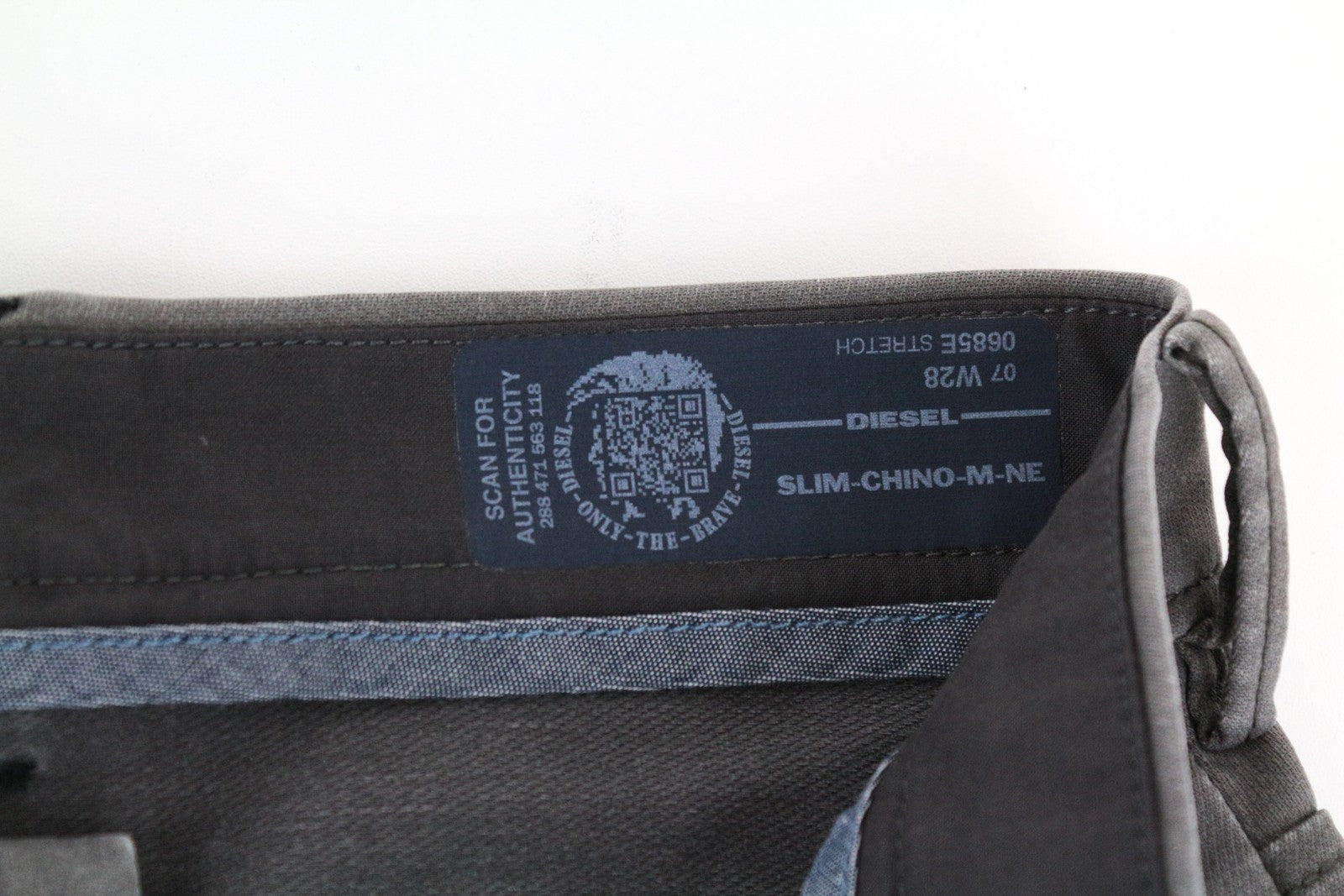 DIESEL Chino-M-NE 0685E Men Jeans W28 Sweat Jogg Slim Fit Grey Stretch Pleat