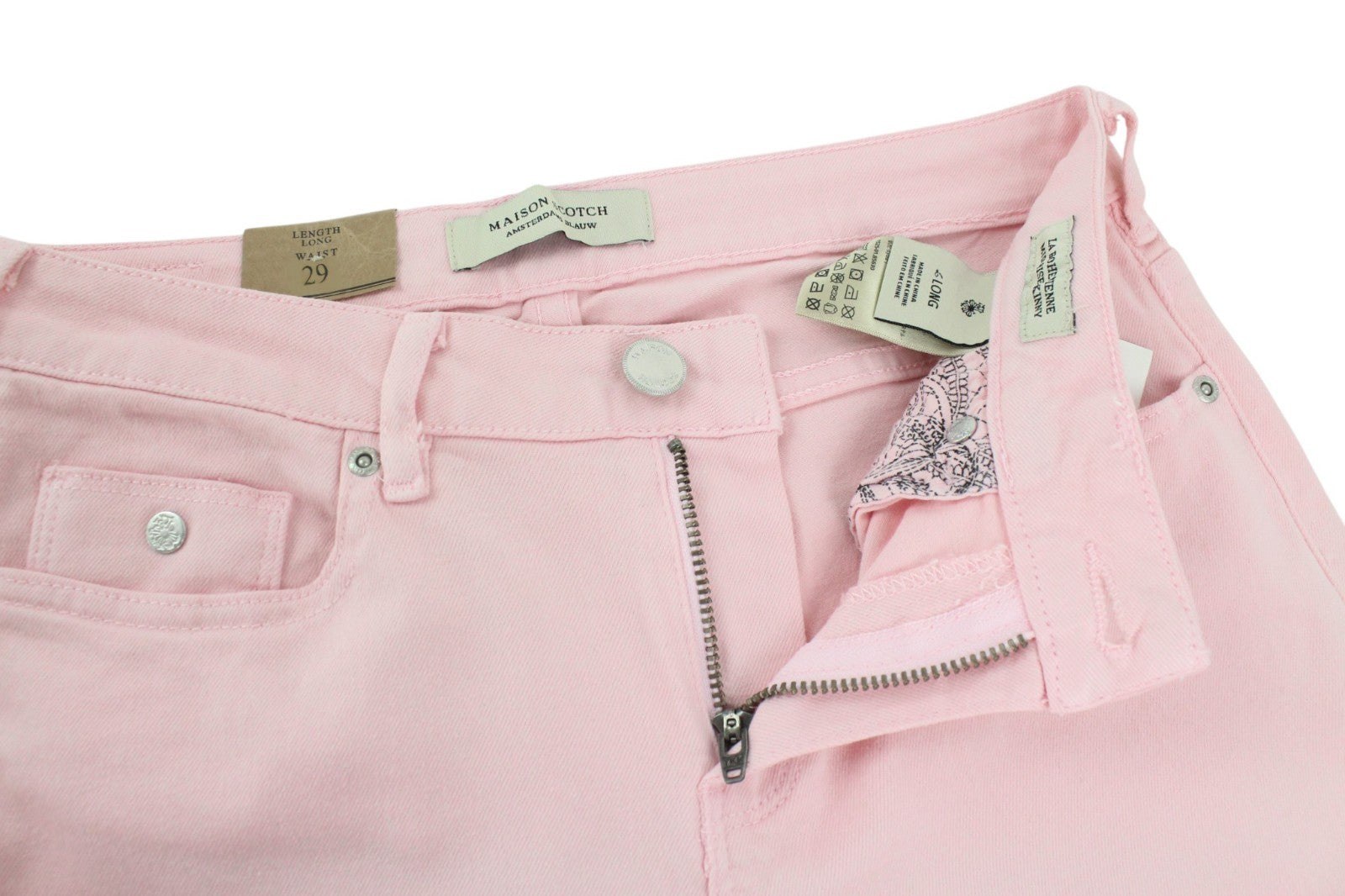 MAISON SCOTCH La Bohemienne Women Jeans W29 Denim Mid-Rise Skinny Fit Pink