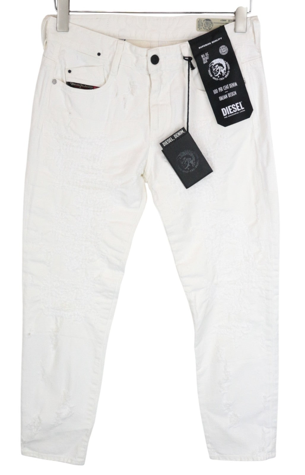 DIESEL D-RIFTY-SP2 069GY Women Jeans W26/L32 Slim White Low Waist Distressed